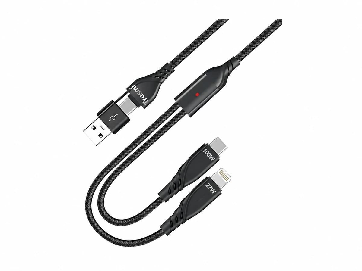 Cable 2 en 1 USB-A/USB-C a USB-C/Lightning