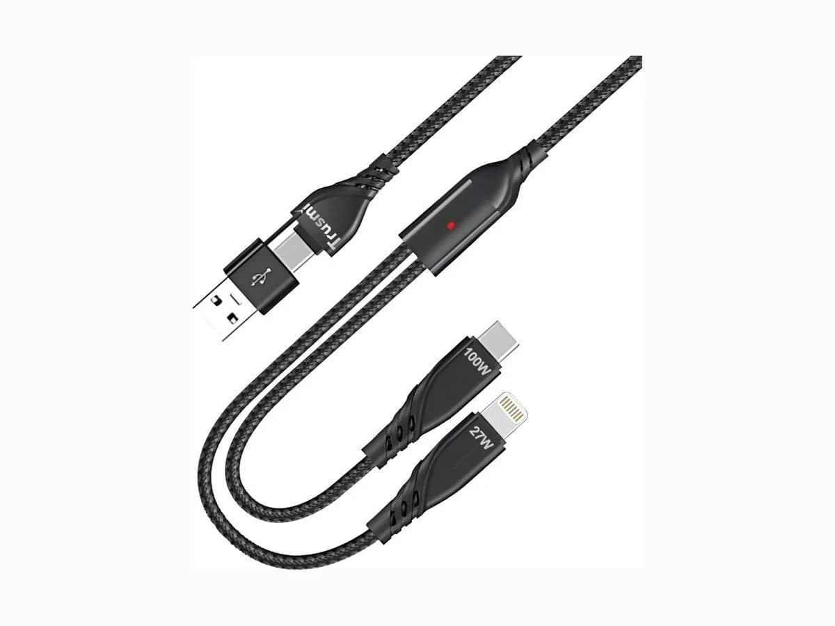 Cable 2 en 1 USB-A/USB-C a USB-C/Lightning