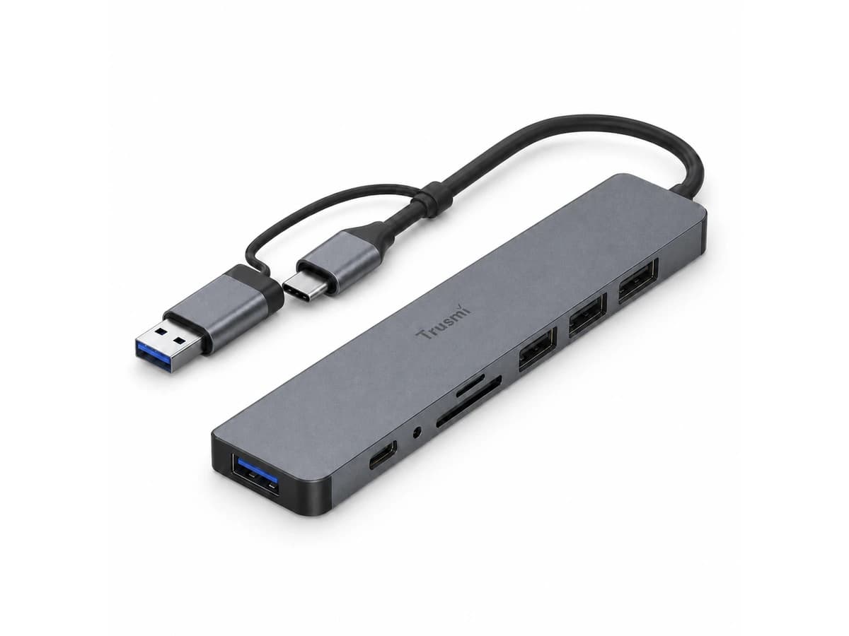 Hub USB 8 en 1 con USB-A y USB-C