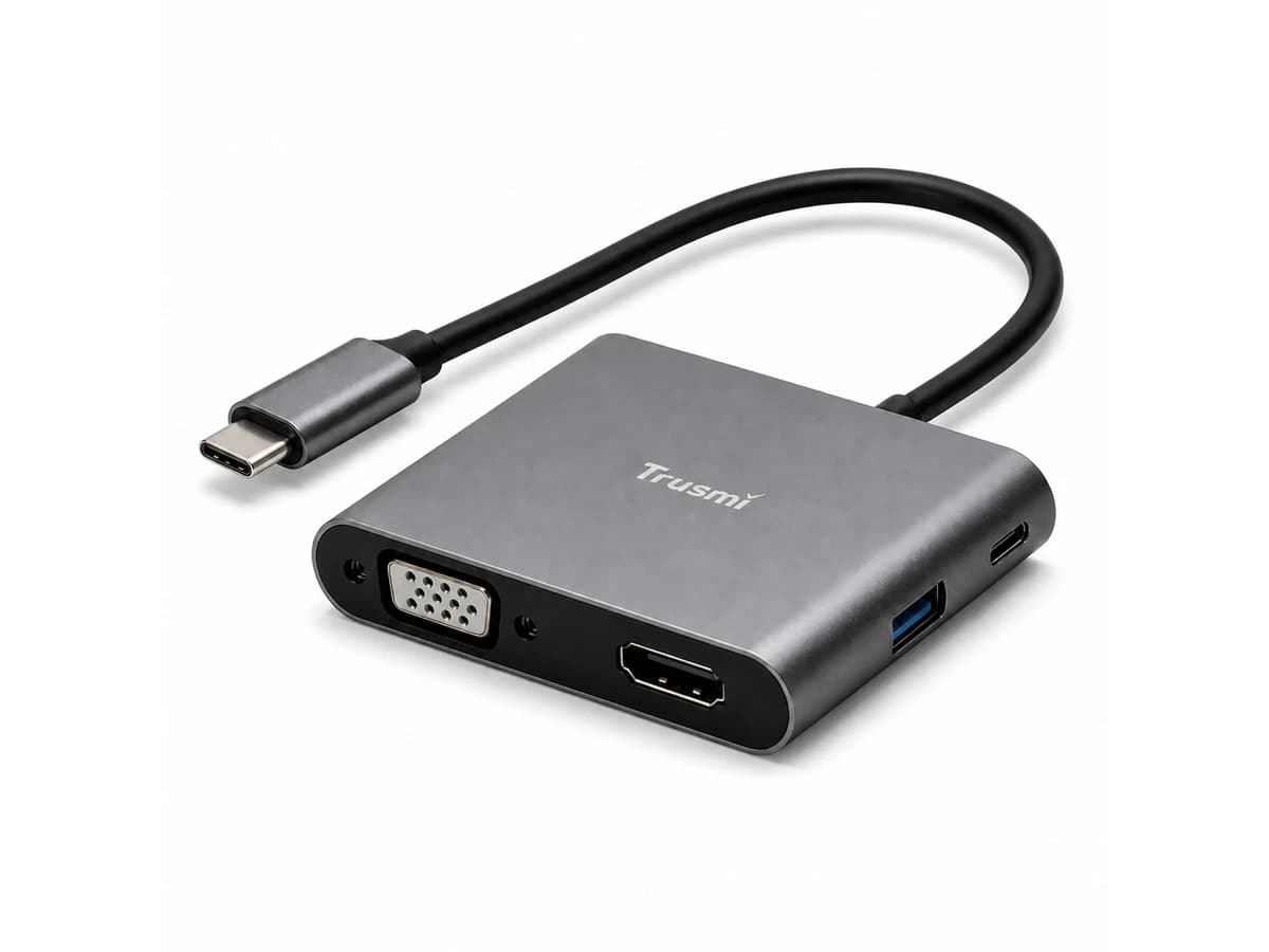Adaptador USB-C 4 en 1 con HDMI y VGA