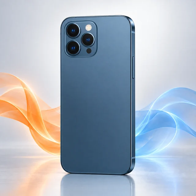 Vista trasera de iPhone 12 Pro con sus cámaras, sin logotipo