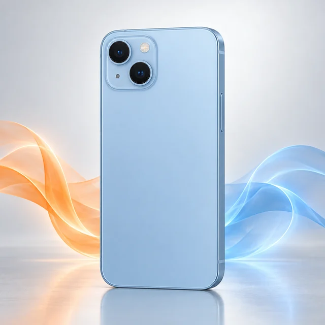 Vista trasera de iPhone 13 con sus cámaras, sin logotipo