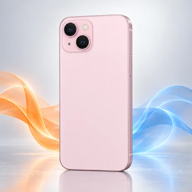 Vista trasera de iPhone 15 Plus con sus cámaras, sin logotipo