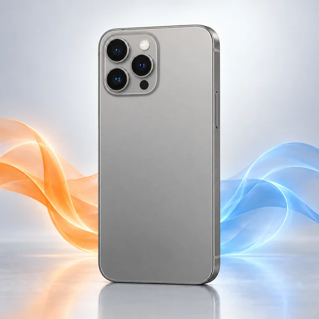 Vista trasera de iPhone 16 Pro Max con sus cámaras, sin logotipo
