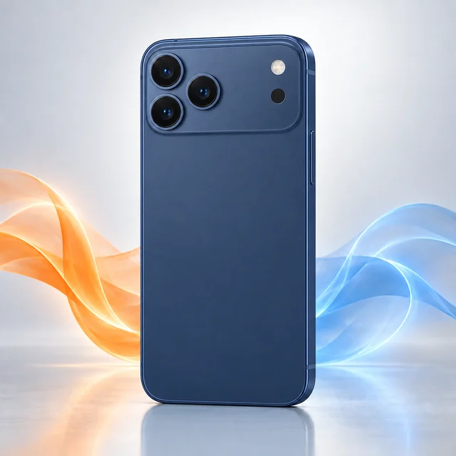 Vista trasera de iPhone 17 Pro Max con sus cámaras, sin logotipo