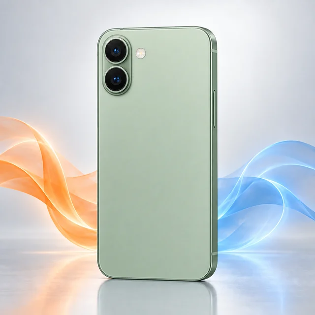 Vista trasera de iPhone 17 con sus cámaras, sin logotipo
