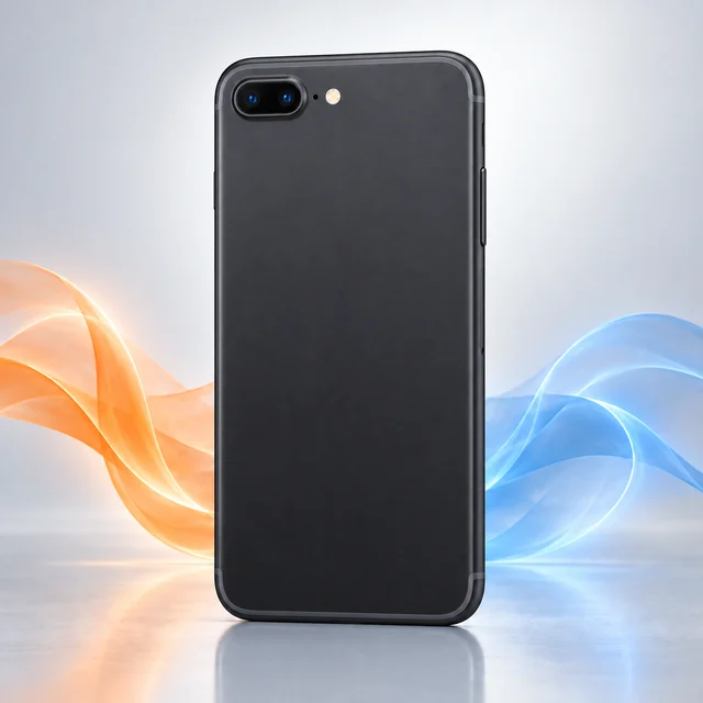 Vista trasera de iPhone 7 Plus con sus cámaras, sin logotipo