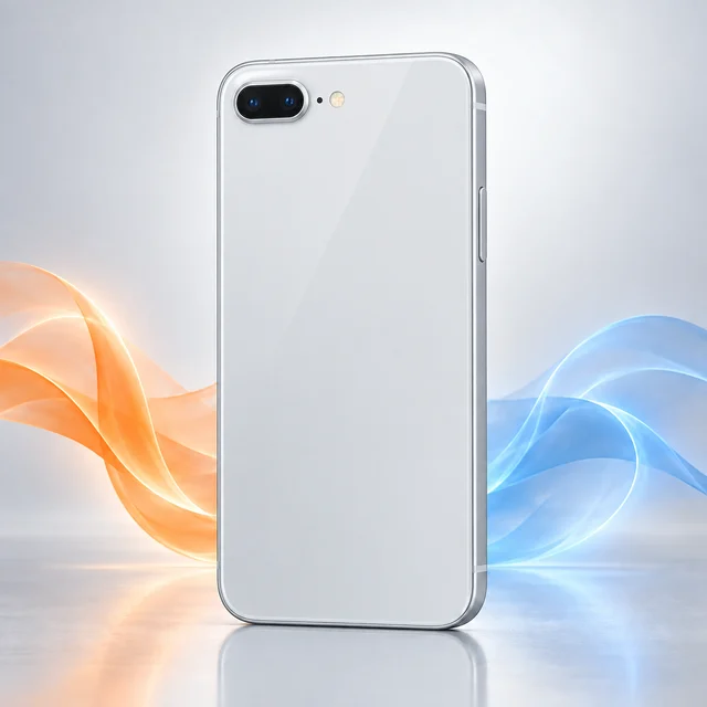 Vista trasera de iPhone 8 Plus con sus cámaras, sin logotipo