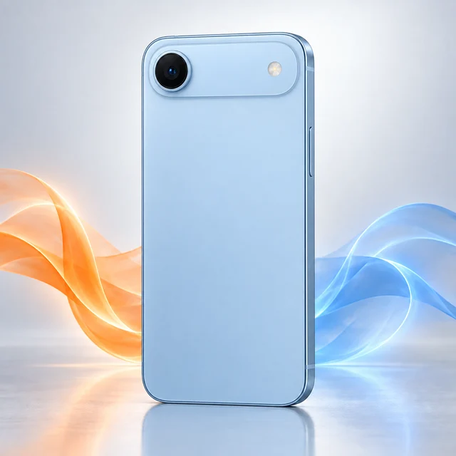 Vista trasera de iPhone Air con sus cámaras, sin logotipo