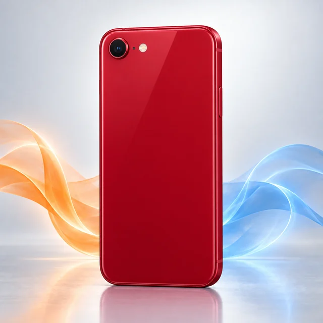 Vista trasera de iPhone SE 2022 con sus cámaras, sin logotipo