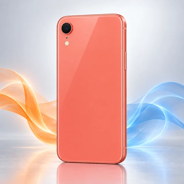 Vista trasera de iPhone XR con sus cámaras, sin logotipo