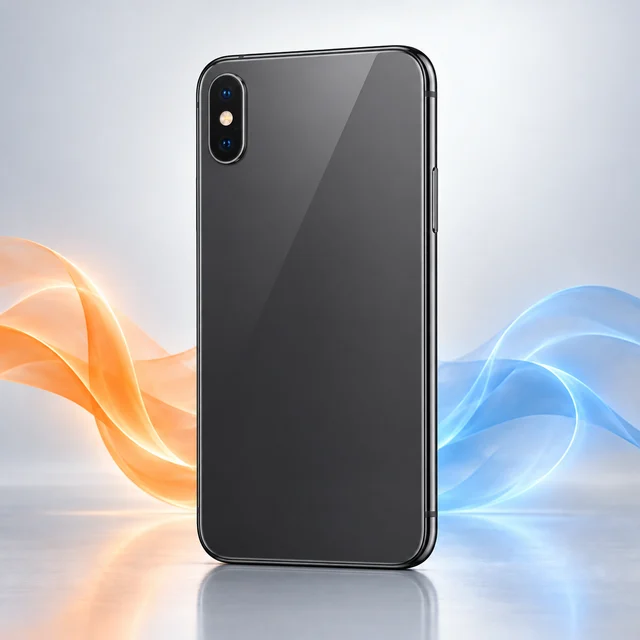 Vista trasera de iPhone XS Max con sus cámaras, sin logotipo