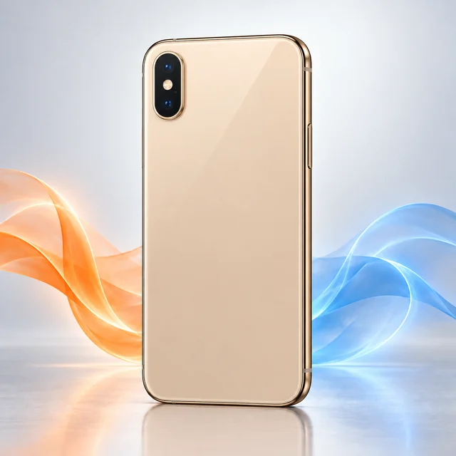 Vista trasera de iPhone XS con sus cámaras, sin logotipo