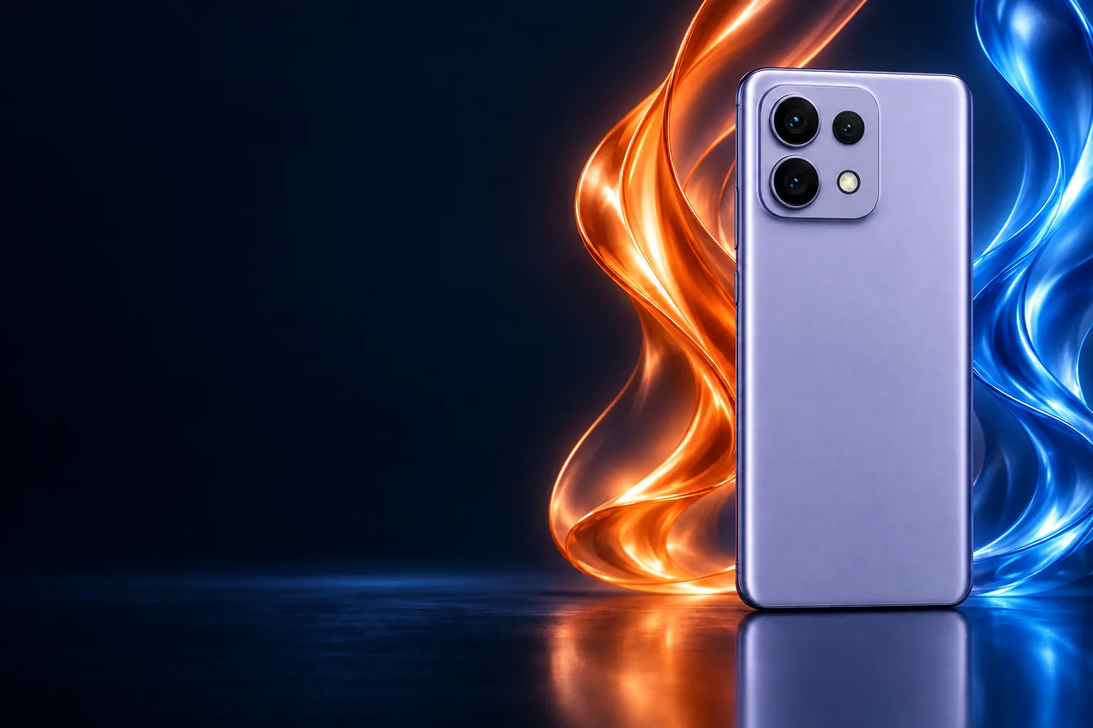 Motorola entre luces naranja y azul